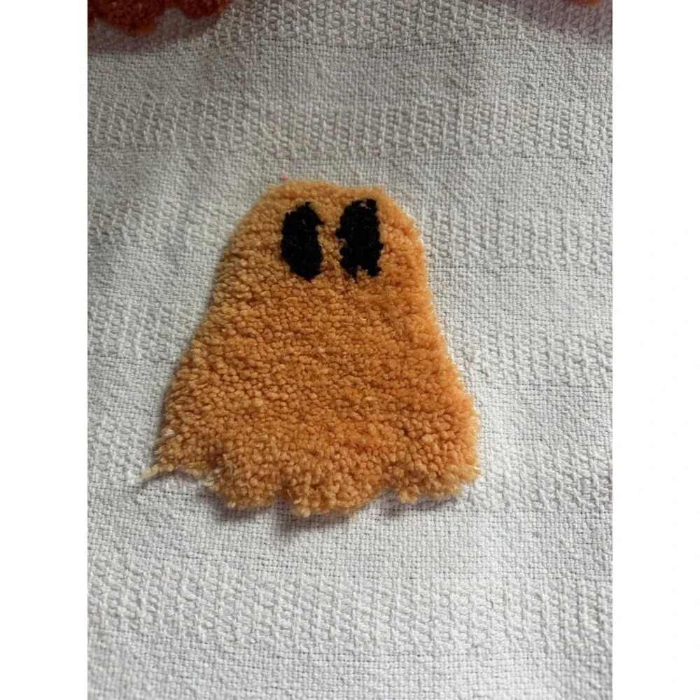 Rachel Zoe Orange, Green Multicolor Ghosts Throw Blanket Viral Halloween Tassels